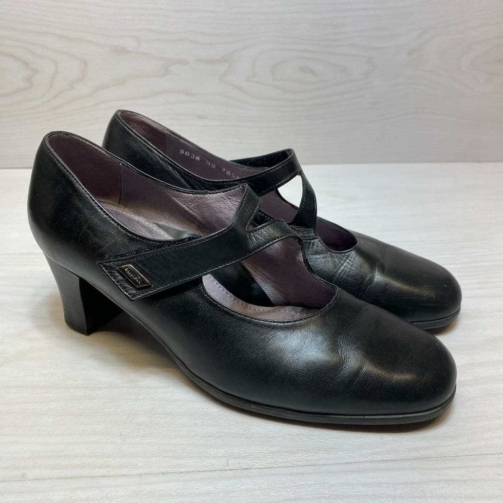 BeautiFeel Katherina Court Shoes Womens‎ Size 39 Black Leather Upper Block Heel